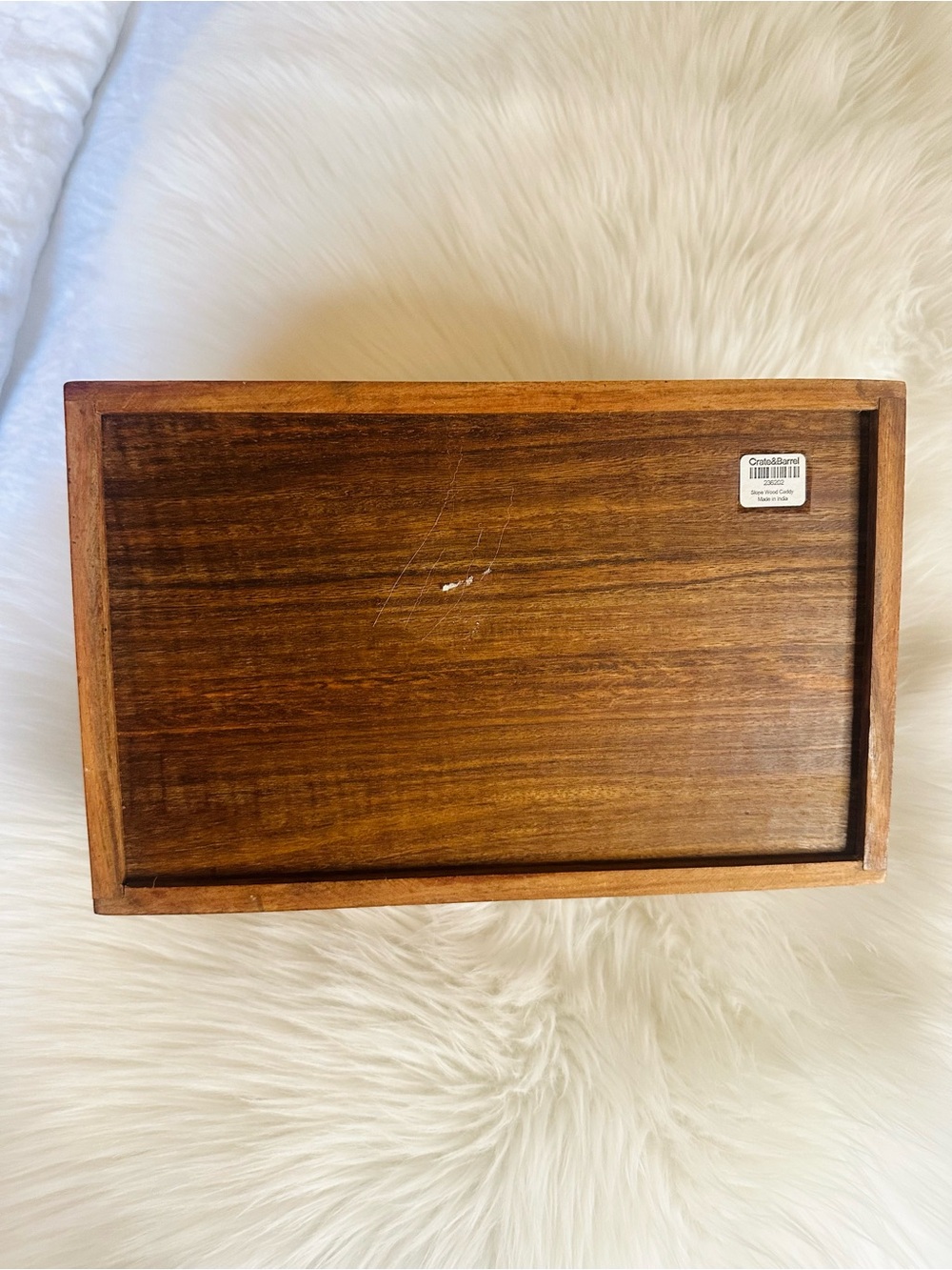 Crate&Barrel Wooden Caddy Organizer - Brown - Picture 4 of 8